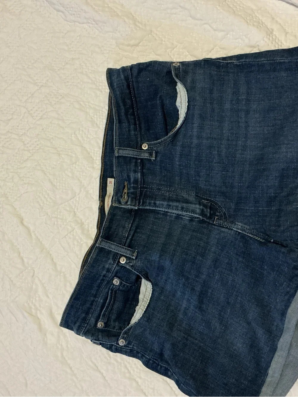 Levi's Dark Blue Mid-Length Denim Shorts